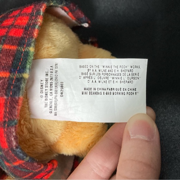 ⭐️ Disney Store Exclusive Winnie the Pooh Bear Christmas Plaid Pajama Plush - Picture 12 of 16